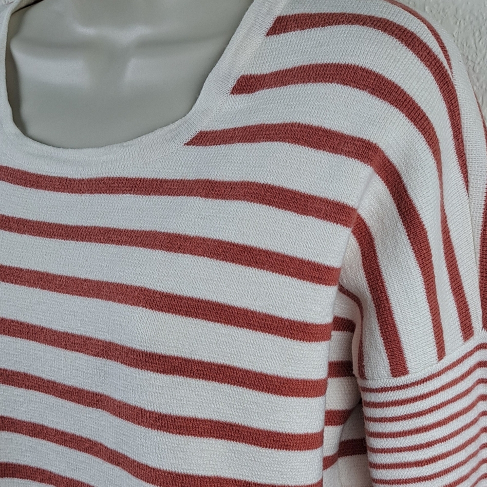 Madewell Breton Stripe Curved Hem Sweater Side Slit Relaxed Fit XS - Picture 4 of 8